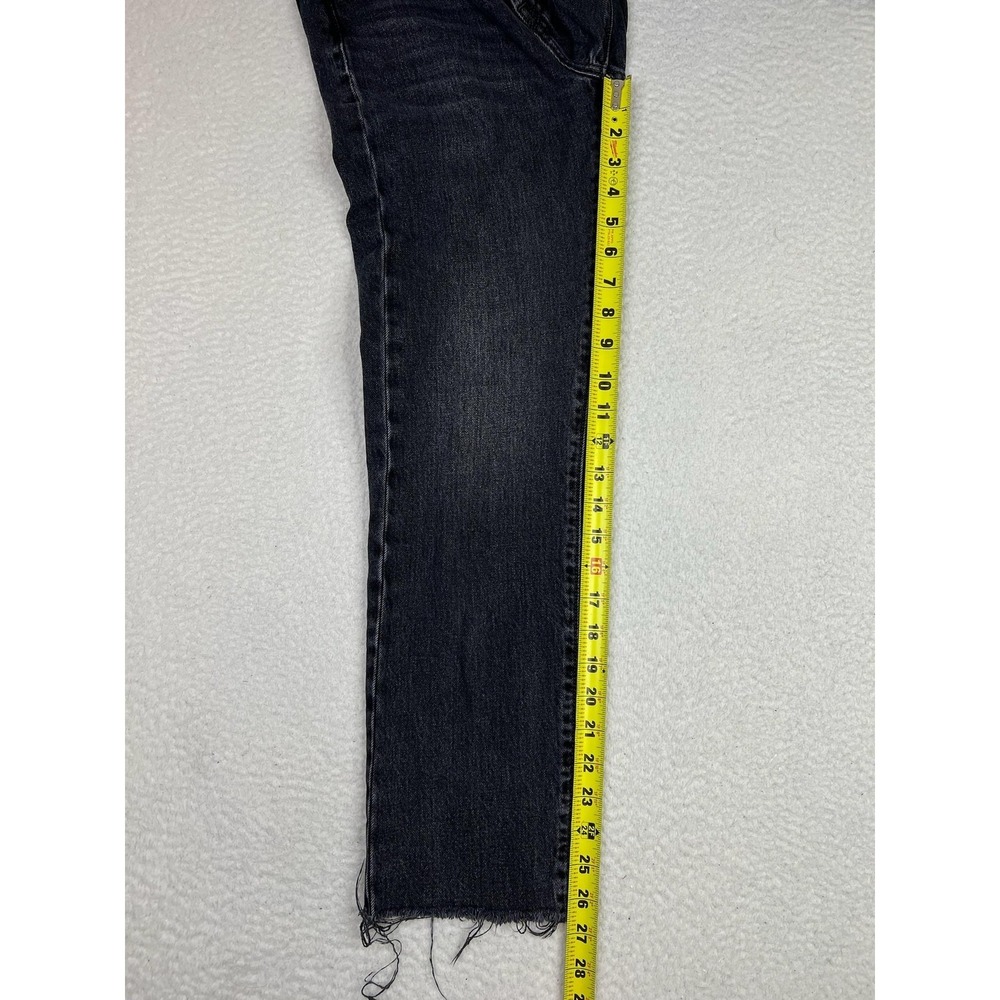 Levis Premium Wedgie Straight Jeans Womens 23 Charcoal Wash High Rise Raw Hem - Picture 16 of 16